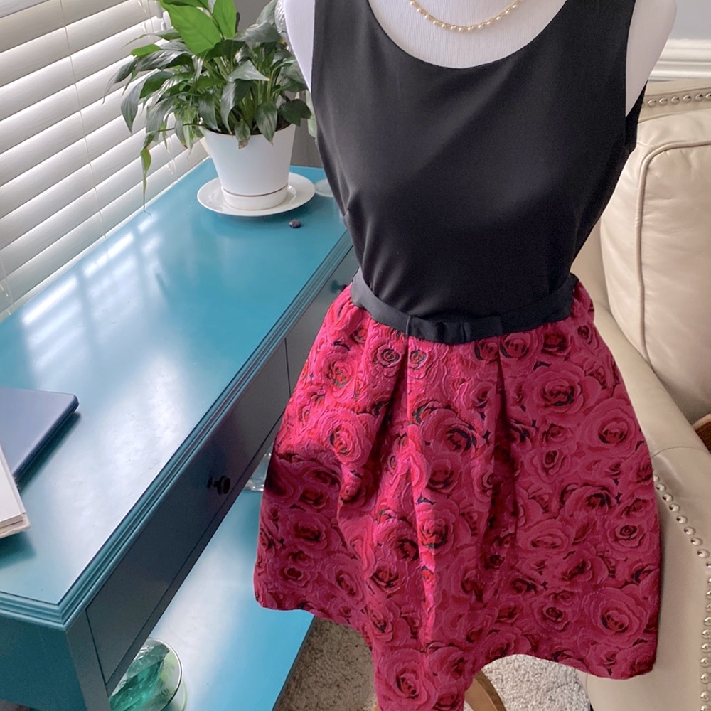 Dress with pink roses NWOT
